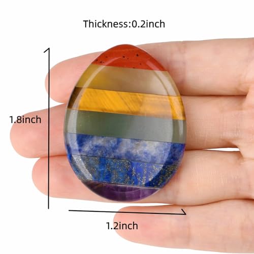 MAIBAOTA Chakra Worry Stone for Anxiety Relief Healing Crystals Thumb Gemstones Mindfulness Spiritual Reiki Small Gifts for Women - Image 6