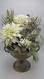  Weihnachtsgesteck Wintergesteck Seidenblumengesteck Chrysantheme Sterne Zapfen