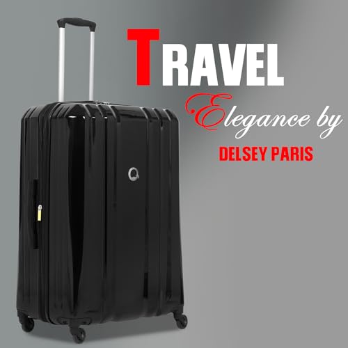 Image of DELSEY PARIS Devan SE 55 CM Small Cabin Polycarbonate 4 Wheels Black Hard-Sided Trolley Bag /Suitcase /Luggage