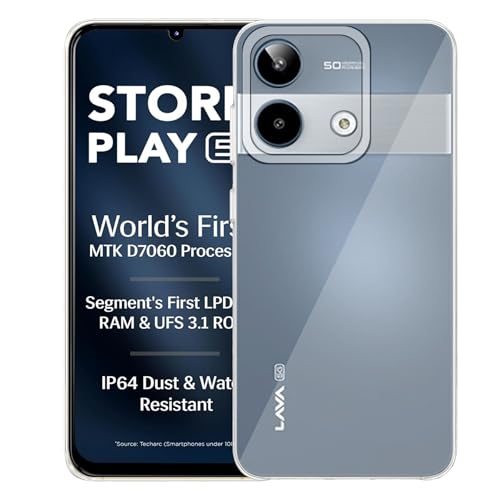 Image of Amazon Brand - Solimo for Lava Storm Play 5G Premium Transparent Soft Silicon Crystal Clear Back Cover [Transparent]