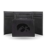 NCAA Rico Industries Laser Engraved Trifold Wallet, Iowa Hawkeyes, 3.25 x 4-inches