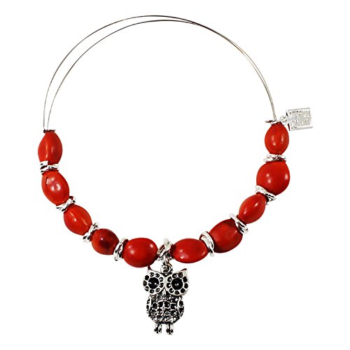 Image of EVELYN BROOKS Adjustable Bangle Bracelet (Multiple Charm Styles) for Women-w /Meaningful Good Luck Seed Beads - Handmade Jewelry | Great Gifts for Teen Girl Gifts & Great Addition to Girls Jewelry