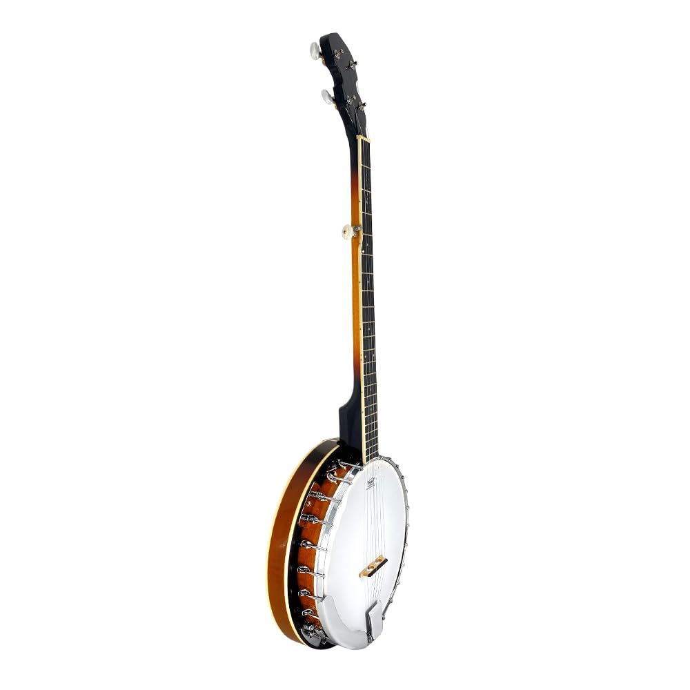Banjo 5 corde 96,5 cm Sapele Principianti Kit Strumenti Musicali Mogano Risonatore Banjo Chiuso Indietro con Borsa Premium Cinghia e pickup per Adulti Antipasti