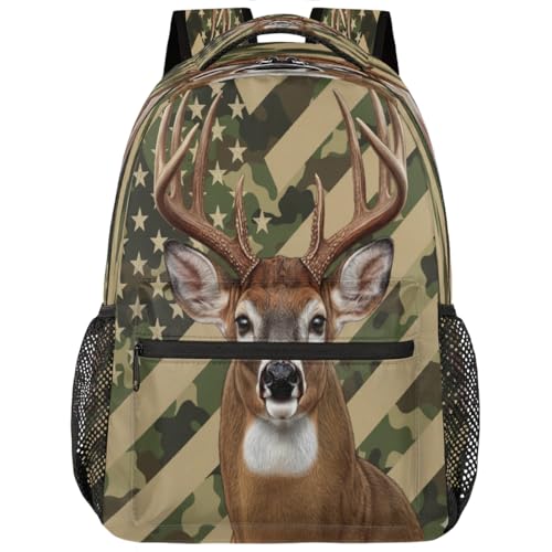 Mochila para portátil de 15.6 ligera con compartimentos escolares de camuflaje