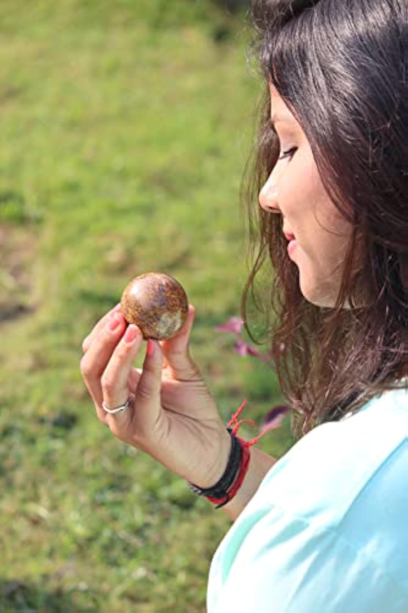 Jet Miriam Hand Carved Crystal Ball Sphere, Healing