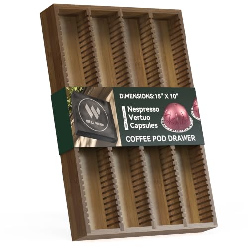 Image of for Nespresso Vertuo Capsules Bamboo Coffee Pod Drawer Organizer