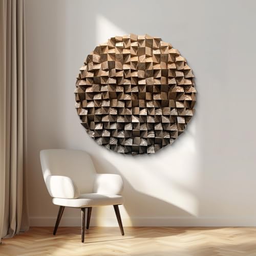 BrightA natural wood chips are delicately curled to create wall decorations. The modern minimalist style is easy to install and adds aesthetic appeal to the space Diameter: 31.5"