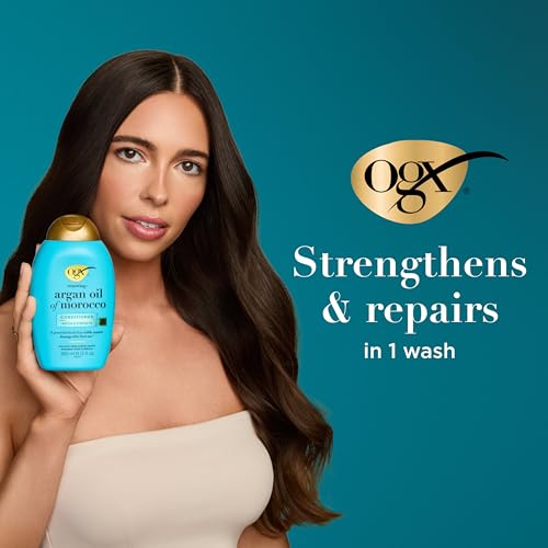 Vogue International OGX Renewing + Argan Oil of Morocco Conditioner, Repair Conditioner & Argan Oil Helps Strengthen & Repair Dry, Damaged Hair, Paraben-Free, Sulfate-Free Surfactants, 13 fl. oz
