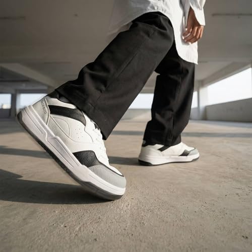 Image of Bacca Bucci Matrix Men's Low-Top Court Sneakers | Lace-Up Casual Streetwear Shoes with Textured Toe Guard
