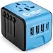Unidapt Universal Travel Power Adapter, International Adapter, Fast 2,4A 4-USB Worldwide European Power Charger, AC Wall Plug Adapters - All in One for Europe, US, UK, EU, AUS & Asia
