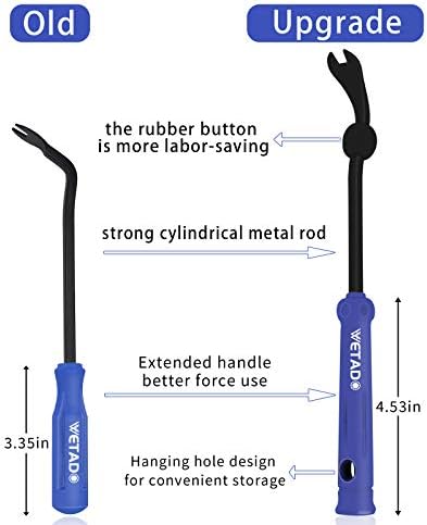 Wetado Trim Removal Tool, Car Upholstery Repair Kit, Car Door Audio Panel Trim Removal Set, Fastener Terminal Remover Tool Set Clips Pry Kit Auto Clip Pliers (8PCS Blue)