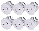 Comyan Bulb Light Plug Socket Adapter,Polarized Handy Outlet Splitter, E26 the US Standard Screw Light Holder, Two Holes, Easy-to-Install, 6 Pack, White