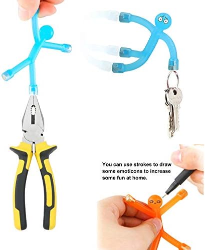 Refrigerator Magnets, Novelty Mini Man Fridge Magnets, Cute Rubber Magnet Magnetic For Kids And Adults Office Fun Decoration Desk, with 1 sticky men wall climber (Random color) Ayasee (9)
