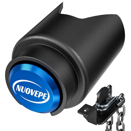 Trailer Lock Fits 2 Inch Couplers, Secures Safety Chains Anti-Theft Ball Hitch Lock, Pry-Resistant & Heavy-Duty Trailer Hitch Locks for RV | Boat | ATV | Utility Trailer (Blue) Blue 2 Inch