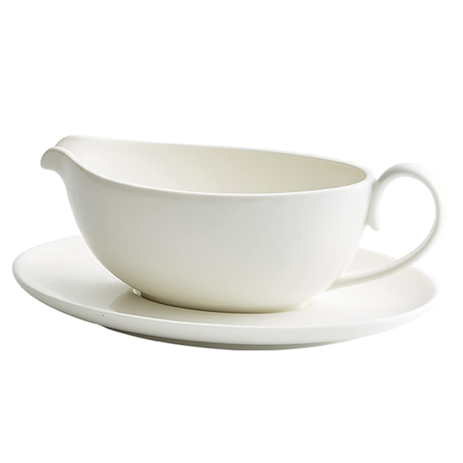 Saucier en porcelaine fine et son support chic pour tables élégantes