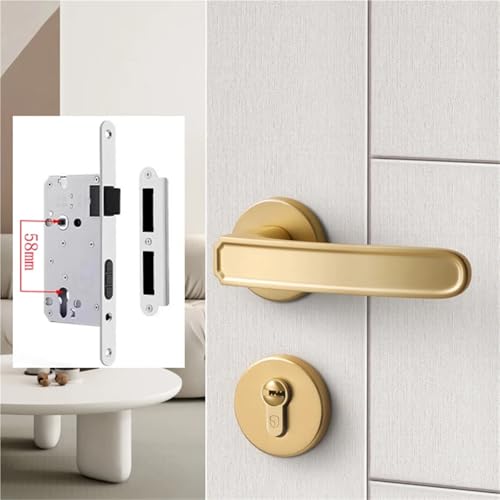 Serrure de porte intérieure or brossé robuste contre l'usure