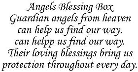 Angel Blessing Box, Guardian Angels Gift Decor, Heart-warming Prayer, Catholic Crystal Glass Figurines in beautiful Box Holder, Blessing Present (Angels Blessing Box-White)