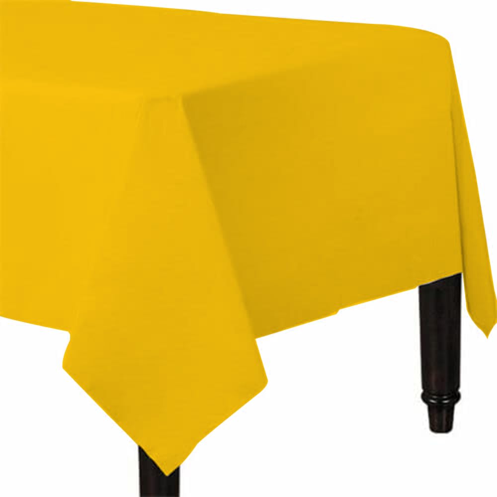 Venuscello® - Pack of 100 Yellow Paper Table Covers Square Tabletop Disposable Folded Cloth to Buffet Table & Birthday Party - 90cm x 90cm