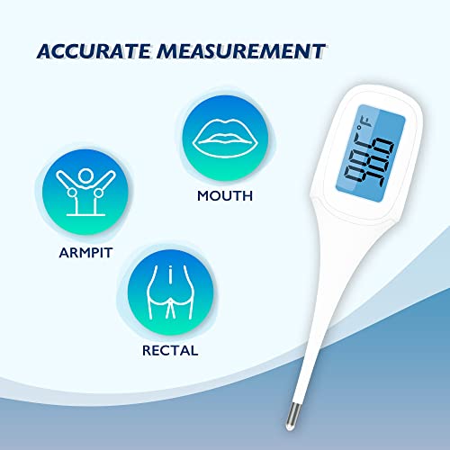 Jasun Thermometer For Adults Digital Oral Thermometer Fast Reading Rectal Armpit Thermometer For Baby And Adults With Fever Indicator Memory Recall Fathers Gifts #TOP2