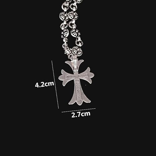 Kreuzanhänger mit Halskette Kreuz Anhänger Halskette Einfache Kreuz Halskette Religiöses Gebet Anhänger Kreuz Anhänger als Glaubenssymbol, Geschenkidee, Gothic, 50cm Kreuzanhänger für Herren & Damen