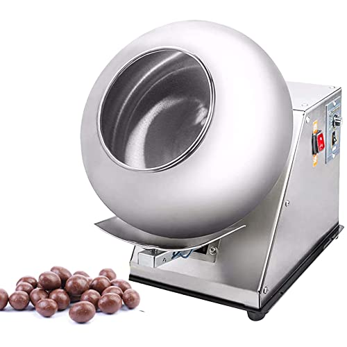 HUMNZR Sugar Coating Machine, Small Commercial Mini Chocolate Panning Machine, 2-5kg/H Chocolate Coating Polishing Machine Coater Sugar Ball Coating Drying Machine,110V
