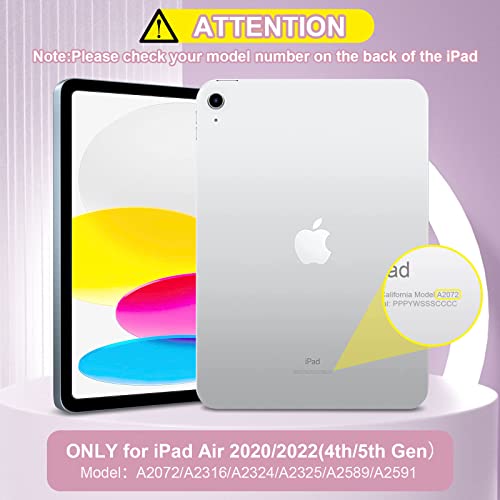 Goojodoq 7 Colors Backlit Keyboard Case For Ipad Air 5Th/4Th Gen 2022/2020 10.9 Inch -Detachable Ipad Keyboard Case With Pencil Holder-Bt Keyboard Cover With Anti-Scratch And Fingerprint-Proof(Pink) #TOP1
