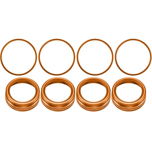 Image of Aluminum Alloy AC Knob Covers & Vent Outer Rings Kit for Toyota Tacoma 2016-2023 (8pcs Orange) - HVAC Control Button Covers, Air Conditioner Vent Trim Rings, Metal Interior Upgrade Accessories