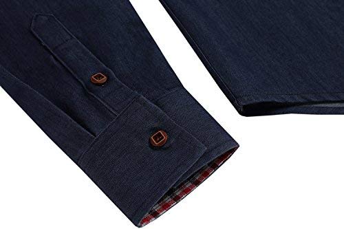 JINIDU Men's Casual Button Down Denim Shirts Long Sleeve Dress Shirt Ultramarine, Ultramarine Blue, M steampunk buy now online