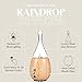 Organic Aromas Raindrop 2.0 Aromatherapy Diffuser for Essential Oil, Waterless Glass Nebulizer w/Auto-Off Switch, BPA Free - Lightwood