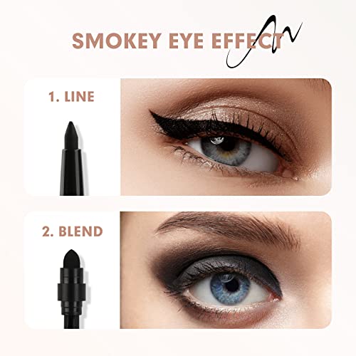 Cuckoo Black Gel Eyeliner, Make Up Studio,Water-Proof & Smudge-Proof Eyeliner, Smooth Eyeliner Pencil For Women, Long Lasting For 24 Hours High Shine, High Color Rendering With Pack Of 3 #TOP4
