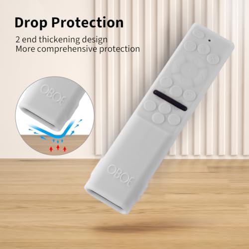 Image of Oboe Silicone Tv Remote Cover Compatible with Samsung Smart Tv Remote 2026 Model BN59-01498A Key Cover Case with Lanyard (B-White) REMOT E NOT Included
