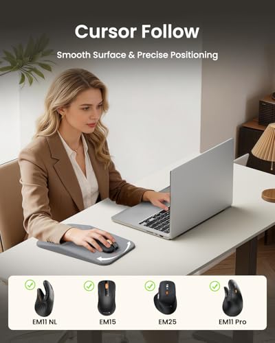 Image of ProtoArc Ergonomic Mouse Pad with Wrist Rest, MP50 Mousepad with Massage Design, Soft Memory Foam and Non-Slip PU Base for Pain Relief, Desk, Home, Office, 12x8 Inches, Gray (Mouse Not Included)