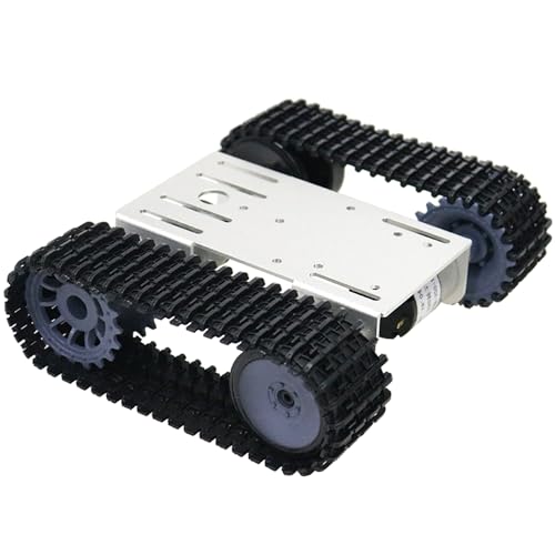 premium diy tracked robot chassis kit intelligent robotic chassis remote control caterpillar moving tank platform with high torque dc motors for arduino microbit raspberry pie python steam silver