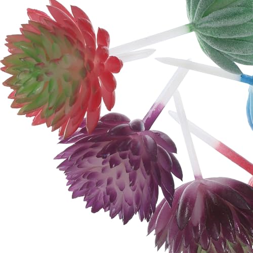 NUOLUX 鉢植えなしの リアルな質感持つ PVC製の DIY人工多肉植物 長期間使用可能な フェイクグリーン 6個セット [3]