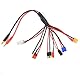 Pardarsey RC Akku-Ladegerät-Steckverbinder-Splitter-Kabel, 8 in 1 Octopus Convert Wire to 4.0mm Banane Plug für TRX, Tamiya, EC3, JST, Futaba, XT60, T-Dean