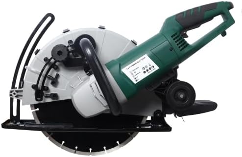 Portable 14" Wet/Dry Electric Corded Circular Concrete Saw/Power Angle Cutter 2600W with Water Line & Guide Roller with Blade ETL Certificate