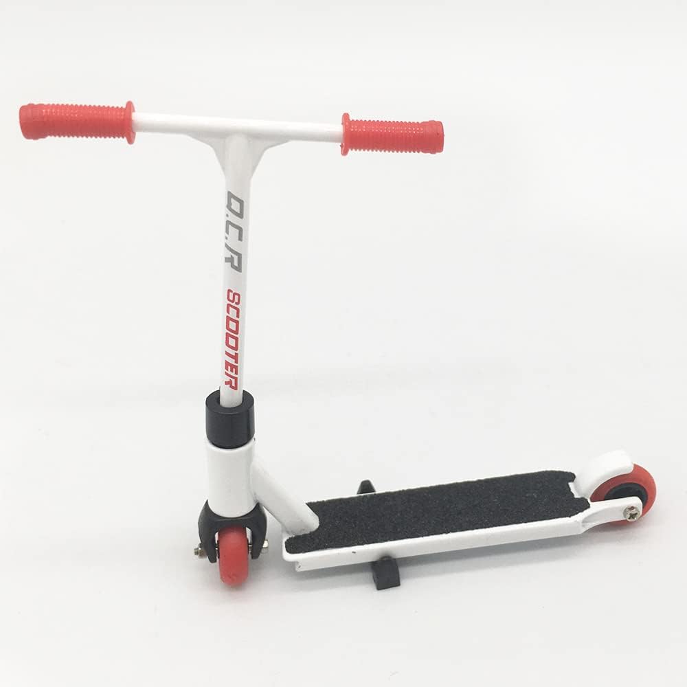 Mikemeng Finger Scooter with Tools and Shoes Finger Board Accessories for 6+ Years Old Kids Finger Toys- Pack 1 (White Scooter) : Toys & Games