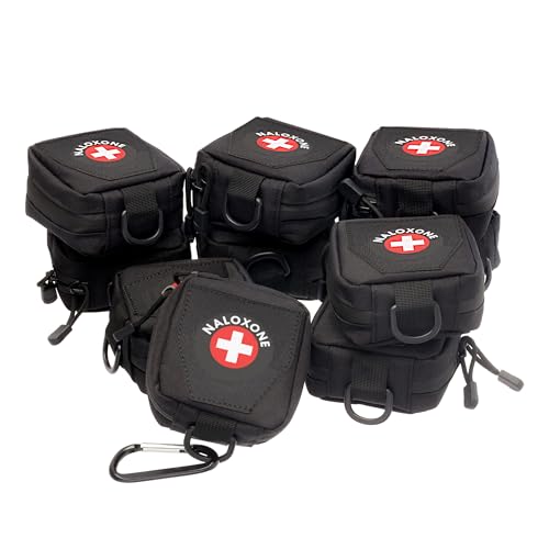 Naloxone Belt Pouch for Opioid Overdose Kits | Professional Belt Attachment | Custom Designed to Hold Two Naloxone Nasal Sprays & Accessories | Naloxone Not Included (Black 10 Units)