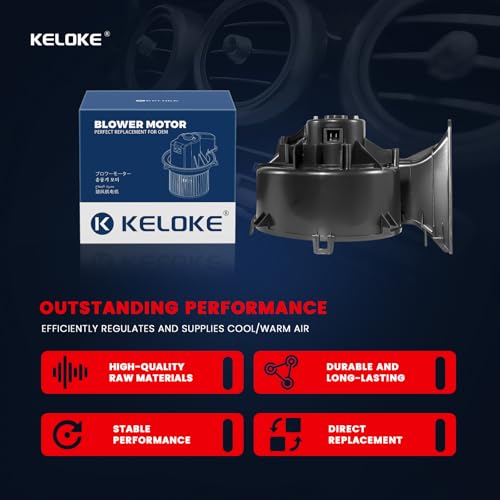 Image of KELOKE Front HVAC Heater Blower Motor Fan Compatible with Saab 9-3 2003-2011, 9-3X 2010-2011, with Automatic Temperature Control, Replace# 13221349 PM9357 9228317