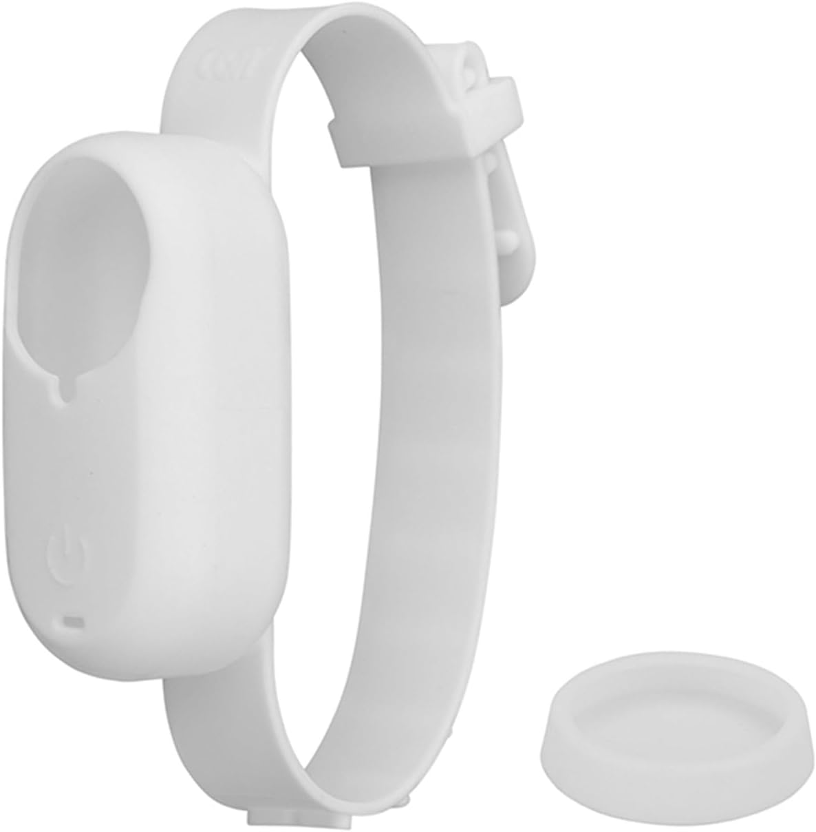 Silicone Case Cover Strap with Lens Cap for Insta360 GO 3/GO 3S Vlog Camera Anticollision Protection Accessory Pet Collar Mount Lightweight Travel Grip Fit DJI NEO/Mini Drones (White)