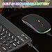 Ultra-Slim Lightweight Bluetooth Keyboard And Mouse Portable Wireless Keyboard Rechargeable 7-Color Backlit for Apple iPad iPhone Samsung Tablet iPhone Smartphone iOS Android Windows, Round Keys Black