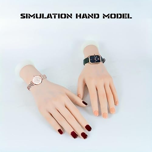 1 x Übungshandgerät für Nagelkunst-Trainer, linke Hand, flexibles Handmodell, biegbar, Maniküre, Übungshand für Nägel (rechts)