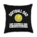 Unique Softball Player Apparel & Home Decor Shop Joke Baseball Bigger Balls Funny Softball Dad Throw Pillow, 18x18, Multicolor