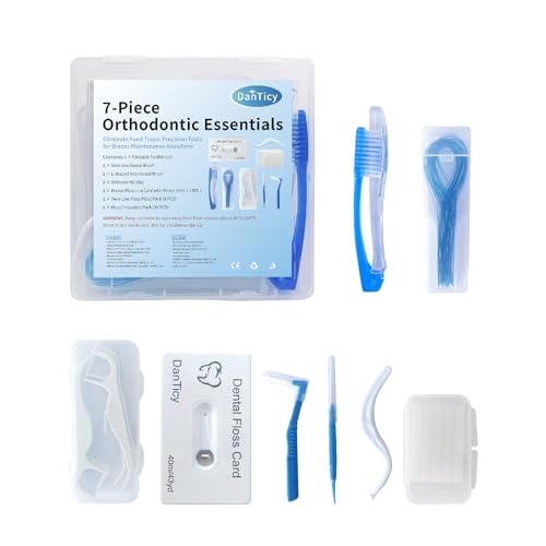 Travel Braces Care Kit - 7-Piece Orthodontic Essentials for On-The-Go Cleaning, Dental Tools for Braces Wearers