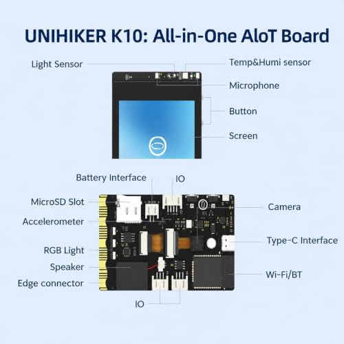 UNIHIKER K10 AIoT Sensor Development Bundle with Protective Case, Sensor IO Expansion Board and PH2.0 Cable, AI Coding Kit for STEM Learning, IoT Projects, Sensor Applications, TinyML and Smart Device — view 7