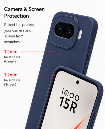 Image of FIRST MART Matte Silicone Back Cover for iQOO 15R - Blue
