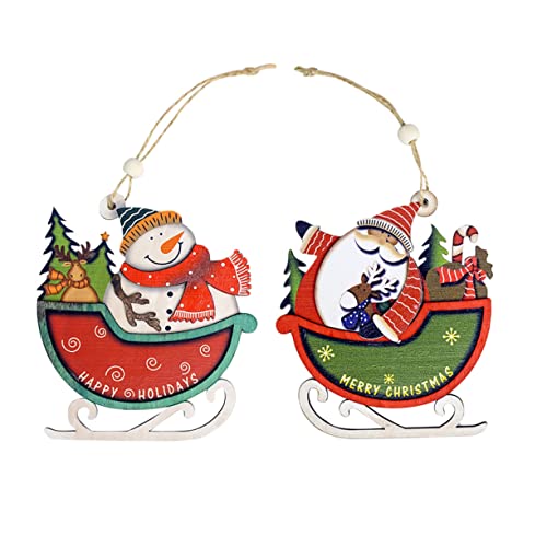 Nolitoy Christmas Decor 6 Pcs Santa Sleigh Decor Chirtmas Decor Santa Decor Decorate Christmas Hanging Decorations Christmas Tree Ornaments Christmas Pendants Wooden Bamboo Ornament Wood Decor #TOP4