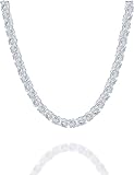 Waitsoul 925 Sterling Silver Byzantine Chain Lobster Clasp 6mm Silver Chain Necklace for Men 20 Inch