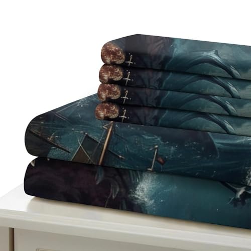 Ensemble de literie requin blanc 3D avec microfibre de qualité supérieure - 6