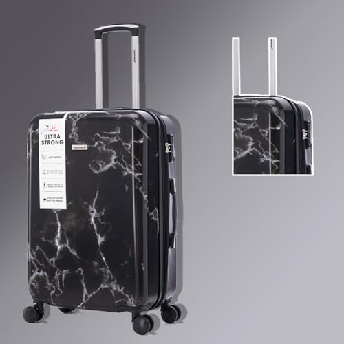 3-piece Luggage Set Hardshell Suitcase Travel Suitcase with PC multifunctional large capacity universal wheels and password lock, easy to carry, 20-24-28 inches (Black)4